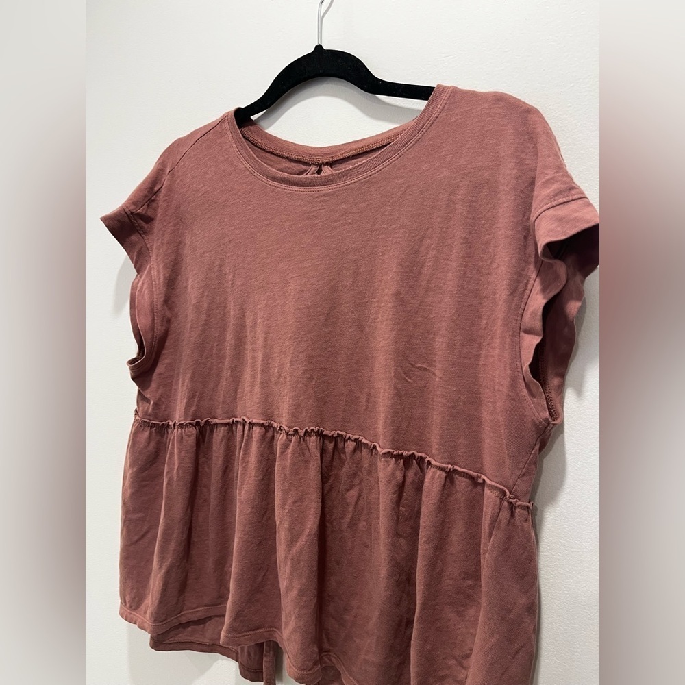 American Eagle Sunchaser Knit Babydoll Swing Mauve Pink Short Sleeve T Shirt XS - Picture 7 of 9